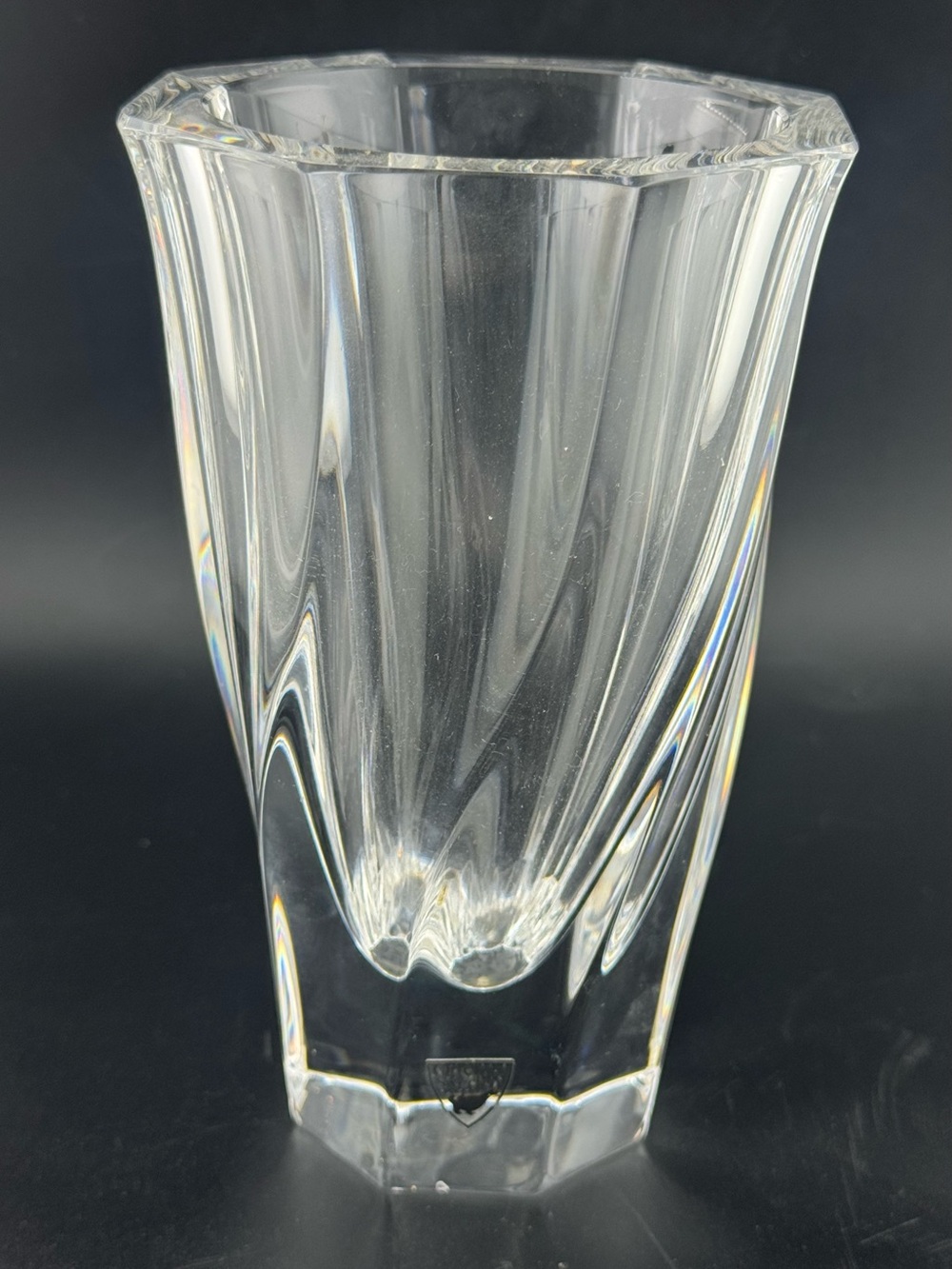 Orrefors Heavy Swirled Crystal Vase